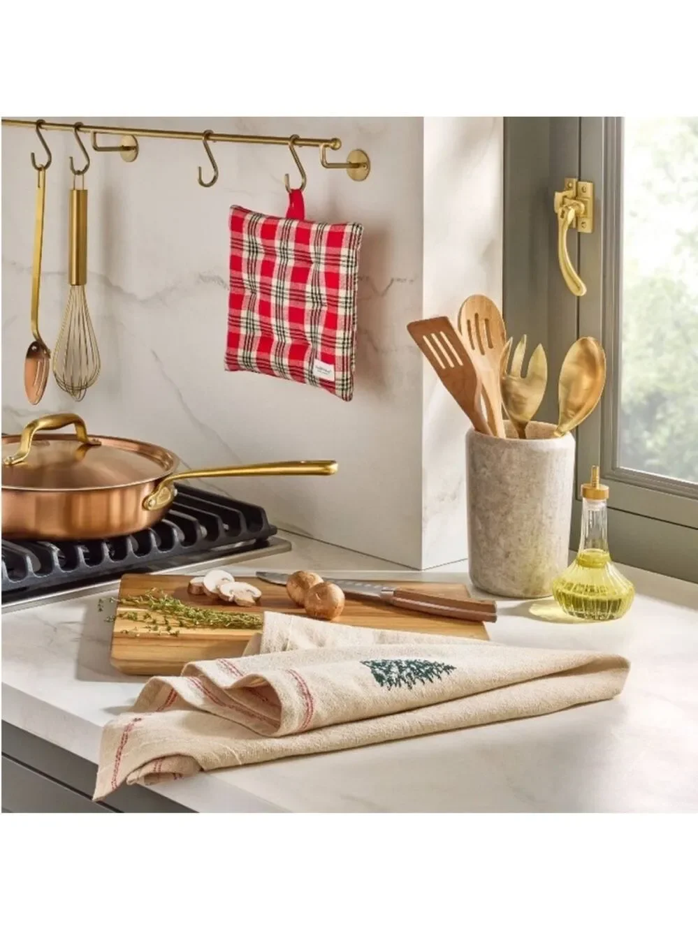 Flour Sack Towel Embroidered Tree Red - Hearth & Hand™ with Magnolia